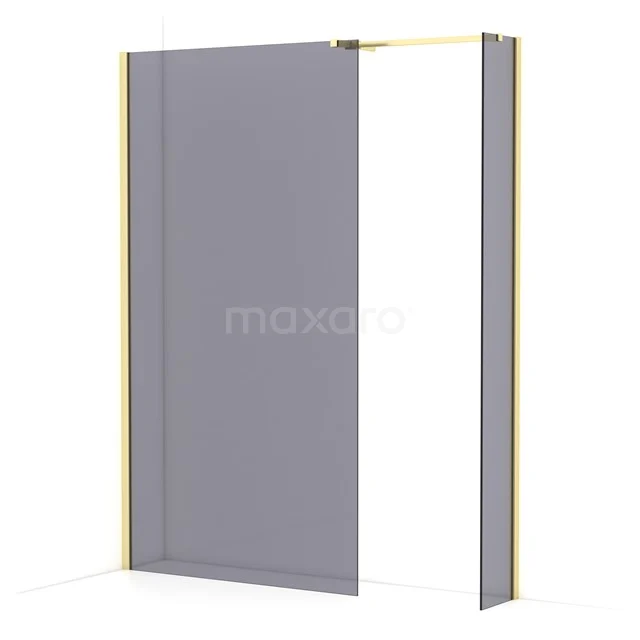 Diamond Walk-in shower | 110x30 cm Light gold Smoke glass 2 fixed walls IDB1103511LG