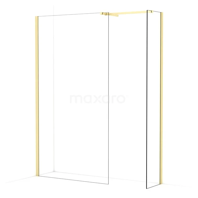 Diamond Walk-in shower | 110x40 cm Light gold Clear glass 2 fixed walls IDB1104510LG
