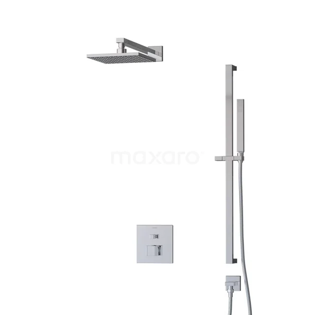 Cubic Rain shower Built-in | Chrome 20 cm Rain shower Single lever BIC22-00086