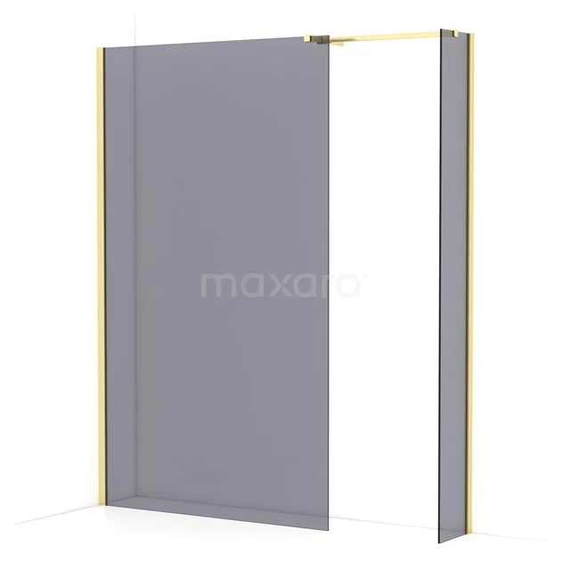 Diamond Walk-in shower | 120x30 cm Light gold Smoke glass 2 fixed walls IDB1203511LG