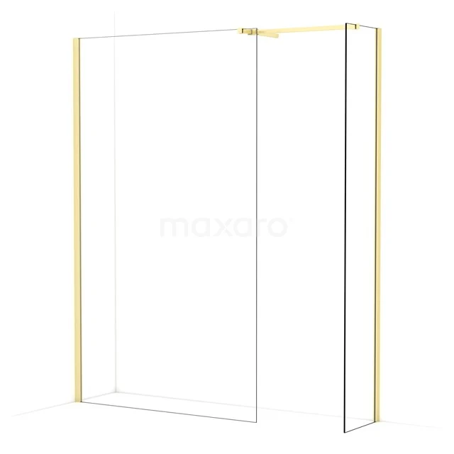 Diamond Walk-in shower | 120x40 cm Light gold Clear glass 2 fixed walls IDB1204510LG