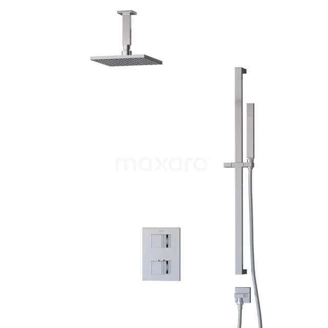 Cubic Rain shower Built-in | Chrome 20 cm Rain shower Thermostatic BIC22-00097