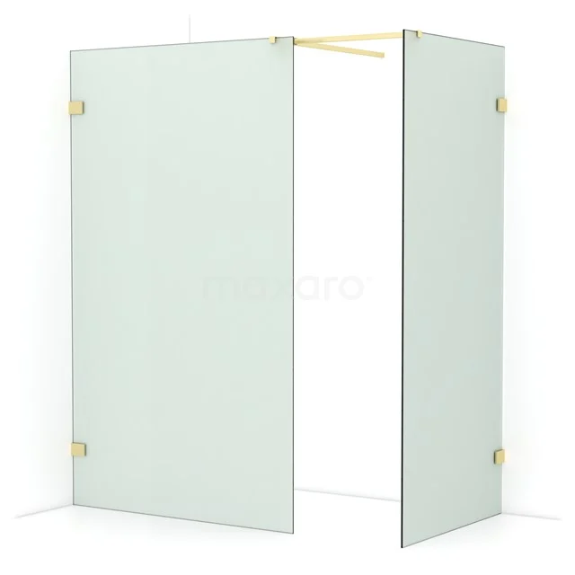 Diamond Walk-in shower | 120x90 cm Light gold Frosted glass 2 fixed walls IDB1209527LG