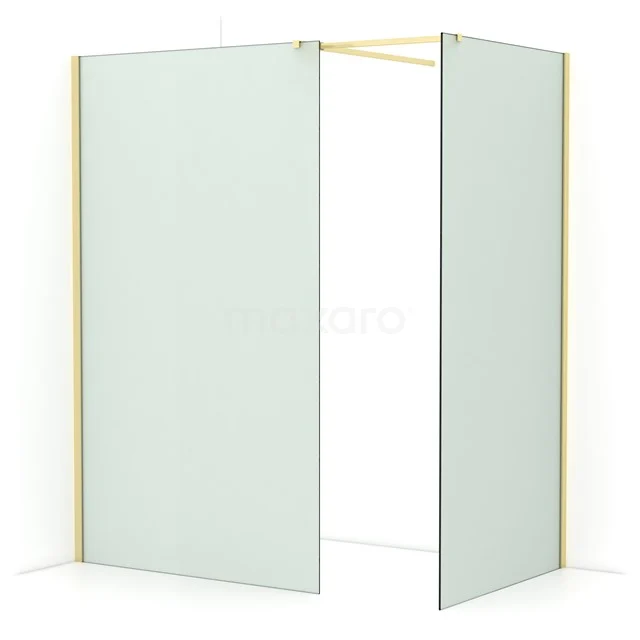 Diamond Walk-in shower | 120x100 cm Light gold Frosted glass 2 fixed walls IDB1210517LG