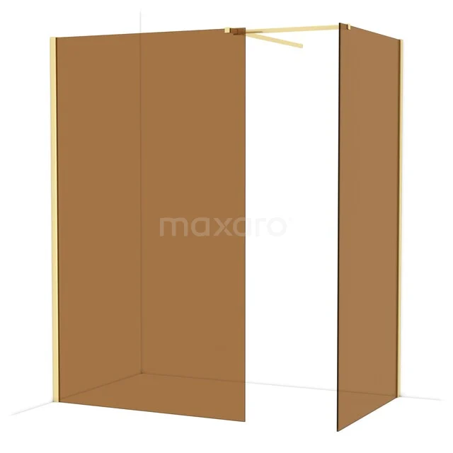 Diamond Walk-in shower | 120x100 cm Light gold Bronze glass 2 fixed walls IDB1210519LG Diamond Walk-in shower | 120x100 cm Light gold Bronze glass 2 fixed walls IDB1210519LG