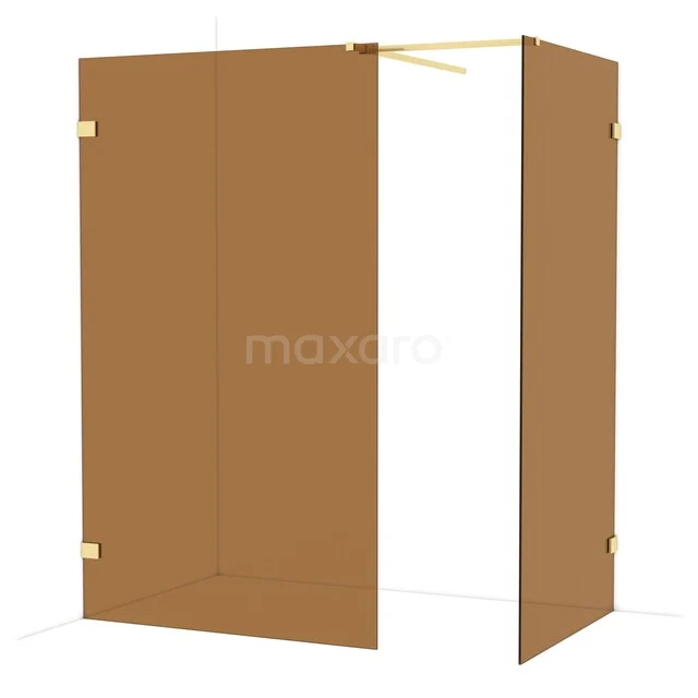 Diamond Walk-in shower | 120x100 cm Light gold Bronze glass 2 fixed walls IDB1210529LG Diamond Walk-in shower | 120x100 cm Light gold Bronze glass 2 fixed walls IDB1210529LG