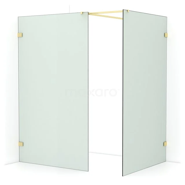 Diamond Walk-in shower | 120x120 cm Light gold Frosted glass 2 fixed walls IDB1212527LG