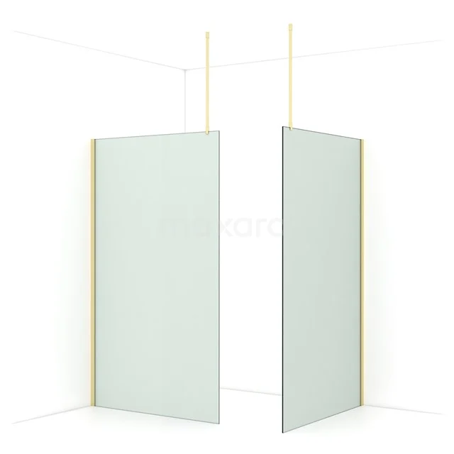 Diamond Walk-in shower | 120x120 cm Light gold Frosted glass 2 fixed walls IDB1212917LG