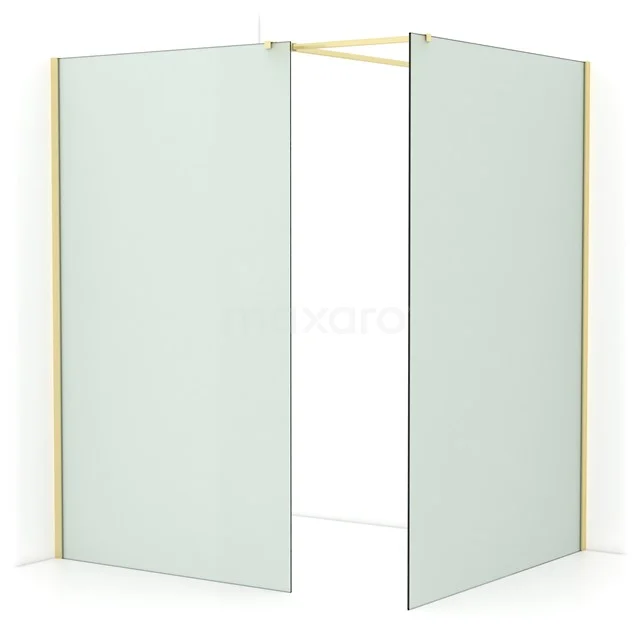 Diamond begehbare Dusche | 140x120 cm Helles Gold  2 feste Wände IDB1214517LG