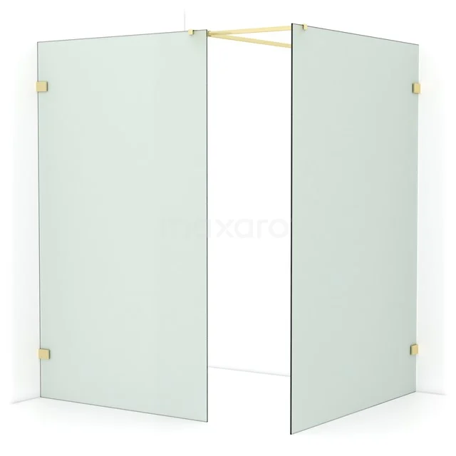 Diamond Walk-in shower | 140x120 cm Light gold Frosted glass 2 fixed walls IDB1214527LG