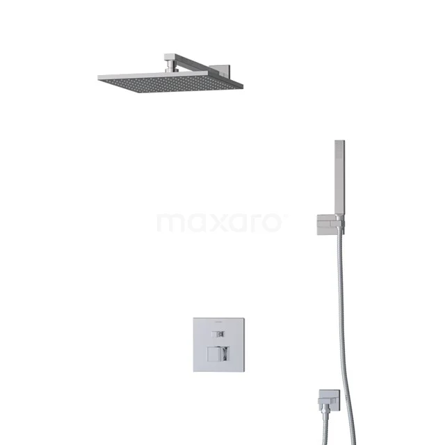 Cubic Rain shower Built-in | Chrome 30 cm Rain shower Single lever BIC22-00122