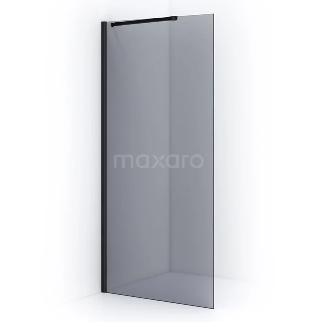Pearl begehbare Dusche | 100 cm Matt Schwarz Feste Wand IPA10101M Schwarze begehbare Duschwand mit Klarglas, minimalistisches Design, ideal für ein modernes Badezimmer.