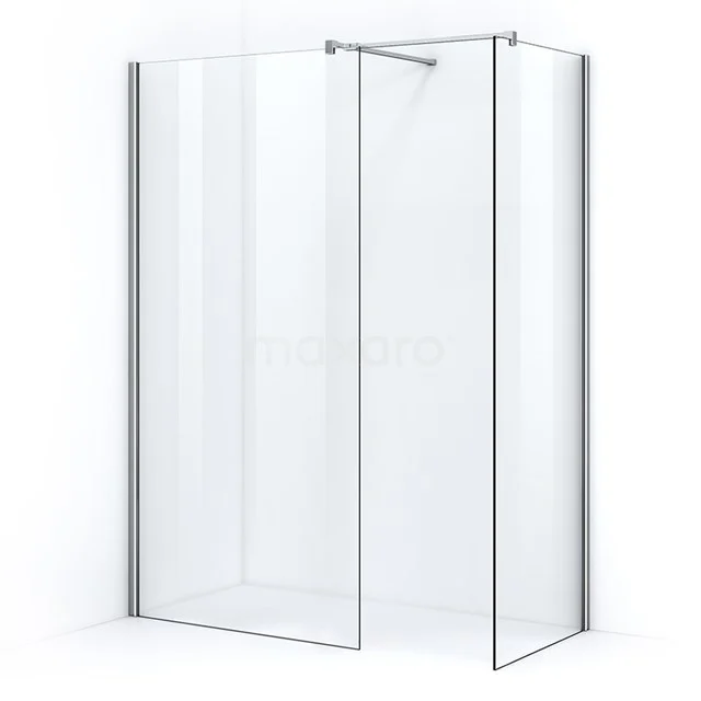 Pearl Walk-in shower | 90x50 cm Clear glass 2 fixed walls IPB0905500C Glass corner shower enclosure with clear glass, aluminium profiles and sleek design, ideal for modern bathroom fittings.
