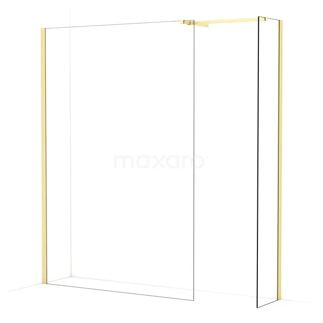Diamond Walk-in shower | 140x40 cm Light gold Clear glass 2 fixed walls IDB1404510LG