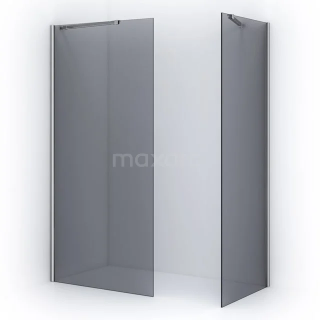 Matte black Shower screen made of tempered glass, minimalist design, ideal for modern bathroom design.