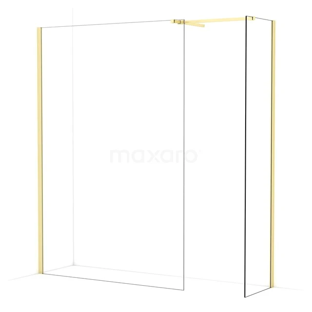 Diamond Walk-in shower | 140x50 cm Light gold Clear glass 2 fixed walls IDB1405510LG