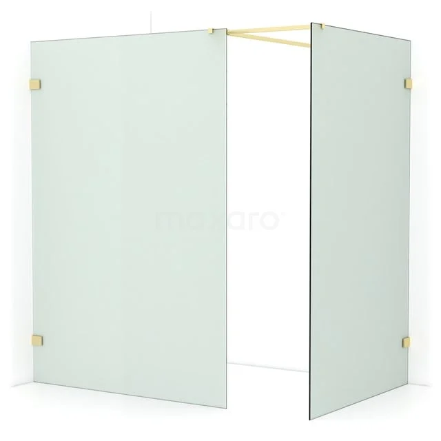 Diamond begehbare Dusche | 140x120 cm Helles Gold  2 feste Wände IDB1412527LG