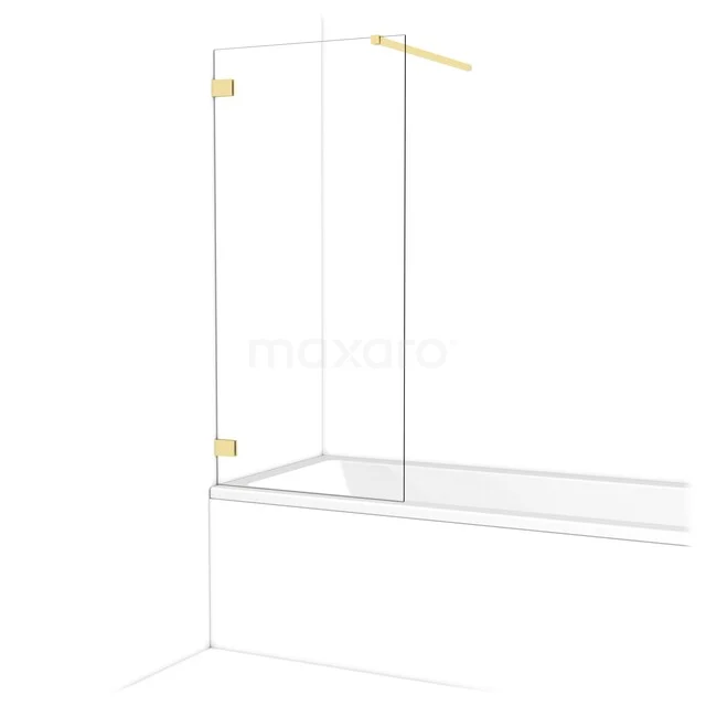 Diamond Bath screen | 70 cm Light Gold Clear glass BDA07120LG
