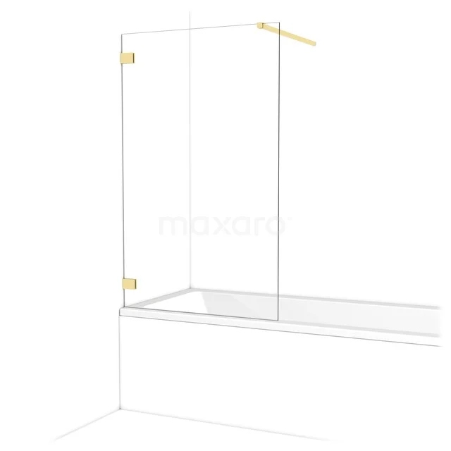 Diamond Bath screen | 90 cm Light gold Clear glass BDA09120LG