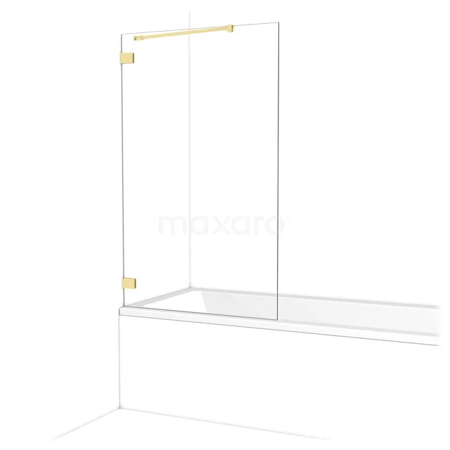 Diamond Bath screen | 90 cm Light gold Clear glass BDA09220LG