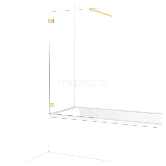 Diamond Bath Screen | 75 cm Light Gold Clear glass BDA075120LG