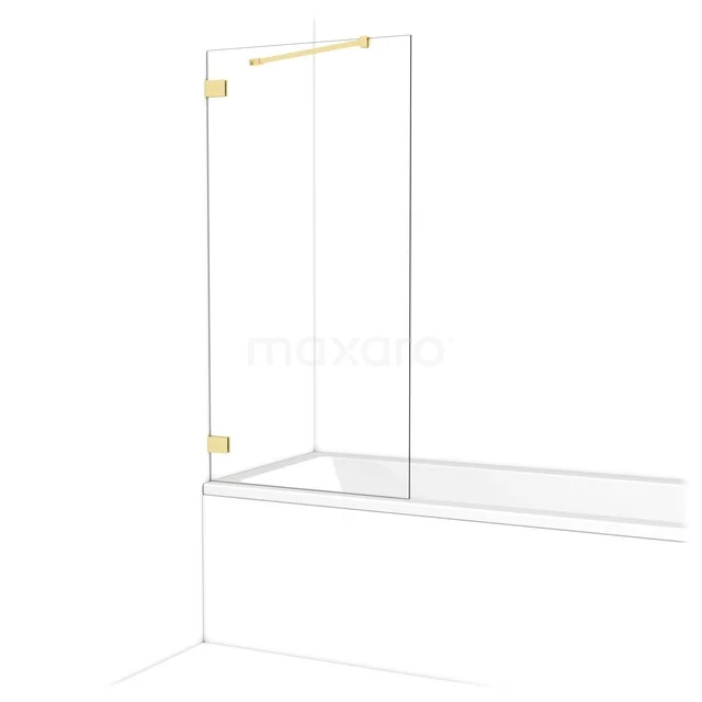 Diamond Bath Screen | 75 cm Light Gold Clear glass BDA075220LG
