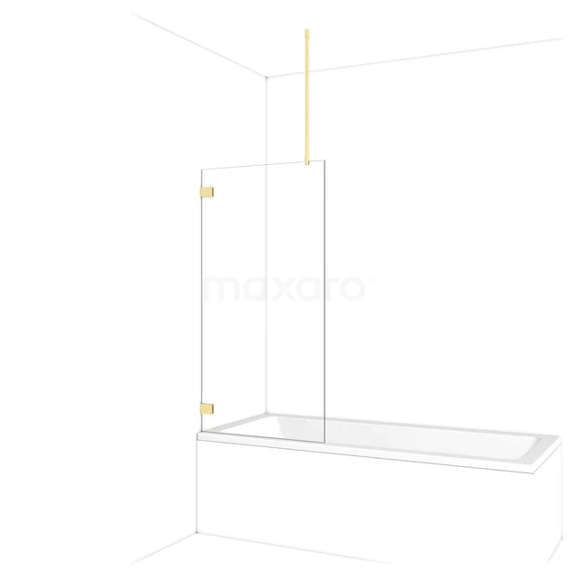 Diamond Bath Screen | 75 cm Light Gold Clear glass BDA075720LG