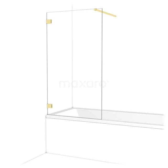 Diamond Bath screen | 85 cm Light gold Clear glass BDA085120LG