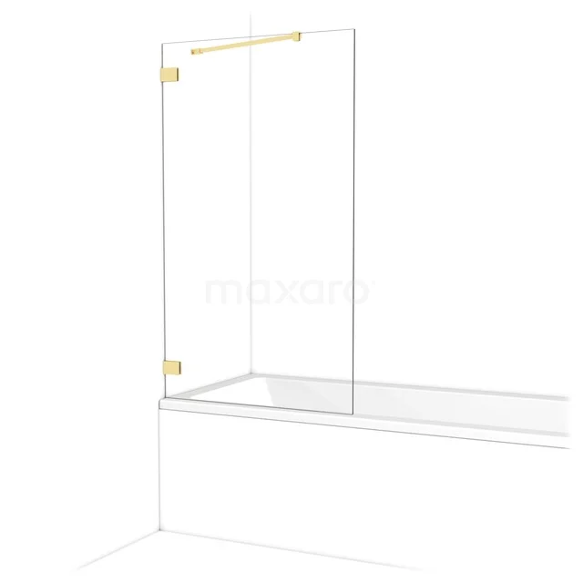 Diamond Bath screen | 85 cm Light gold Clear glass BDA085220LG
