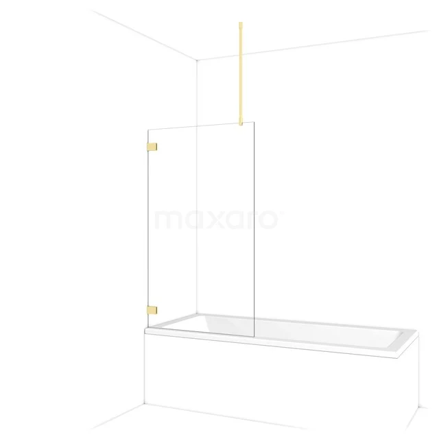 Diamond Bath screen | 85 cm Light gold Clear glass BDA085720LG