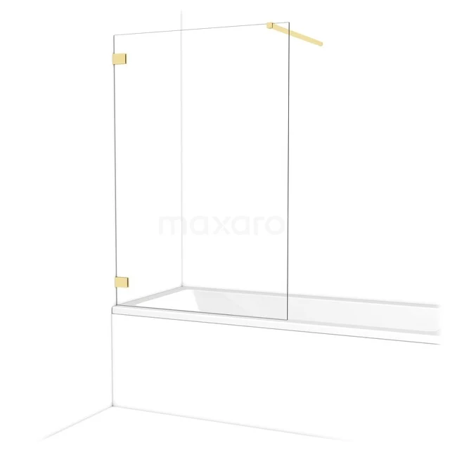 Diamond Bath Screen | 100 cm Light Gold Clear glass BDA10120LG