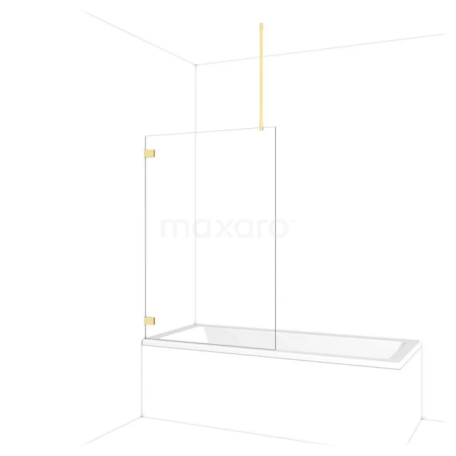 Diamond Bath Screen | 100 cm Light Gold Clear glass BDA10720LG