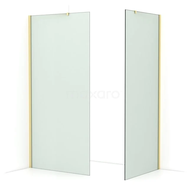 Diamond Walk-in shower | 100x90 cm Light gold Frosted glass 2 fixed walls IDB1009417LG