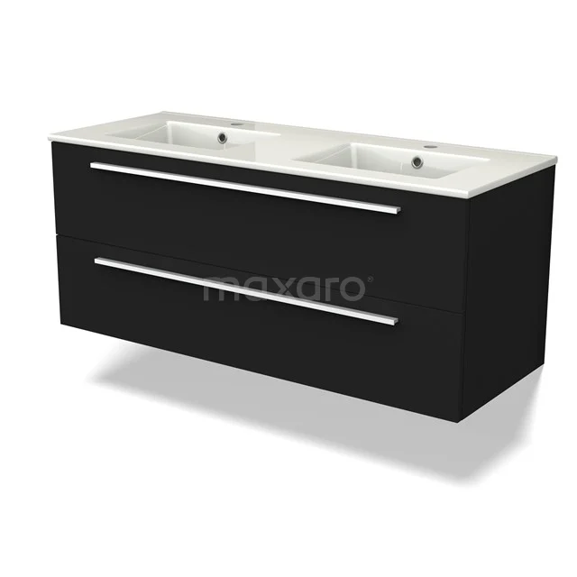 Canto Vanity units with basin | 120 cm Black front Ceramic 2 Stacked drawers BMW02-00046