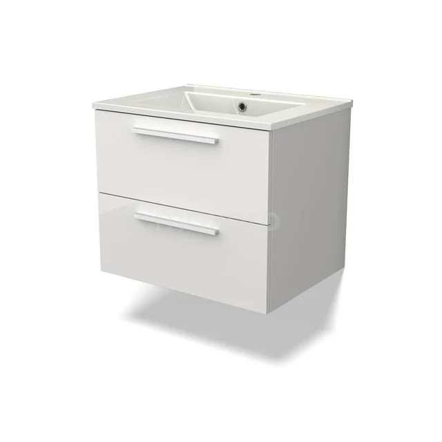 Canto Waschtische | 60 cm Hochglanz Weiß front Keramik 2 übereinanderliegende Schubladen BMW02-00003