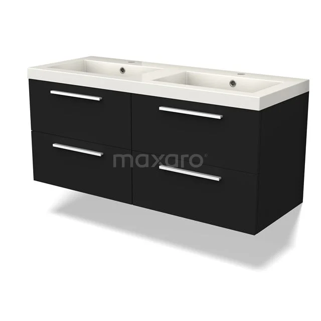 Canto Badkamermeubel met wastafel | 120 cm Zwart front Mineraalmarmer 4 lades BMW04-00006