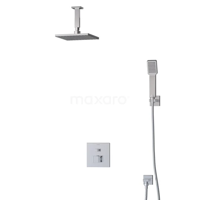 Cubic Rain shower Built-in | Chrome 20 cm Rain shower Single lever BIC22-00294