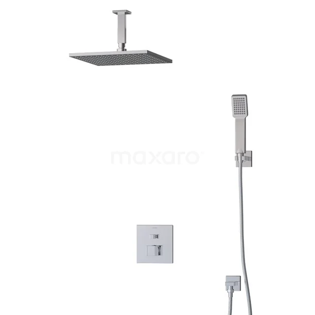 Cubic Rain shower Built-in | Chrome 30 cm Rain shower Single lever BIC22-00302