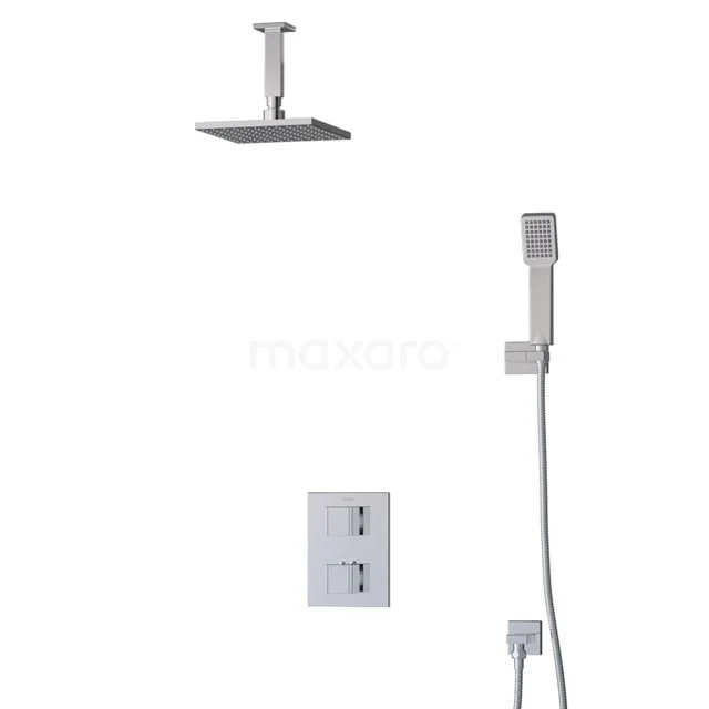 Cubic Rain shower Built-in | Chrome 20 cm Rain shower Thermostatic BIC22-00349
