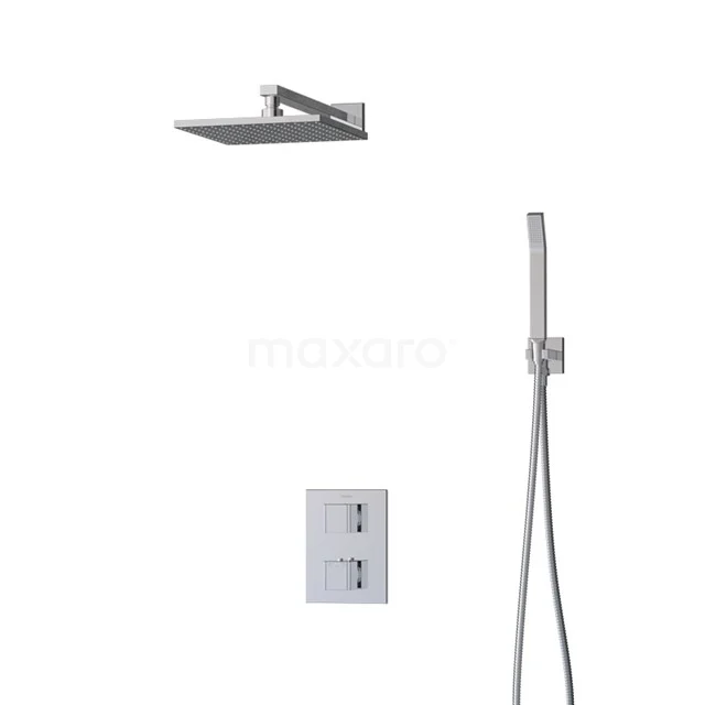 Cubic Rain shower Built-in | Chrome 25 cm Rain shower Thermostatic BIC22-00397