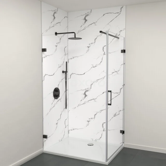 SPC wall panels set | 90x120x260 cm | White marble WP01-2609-02-02