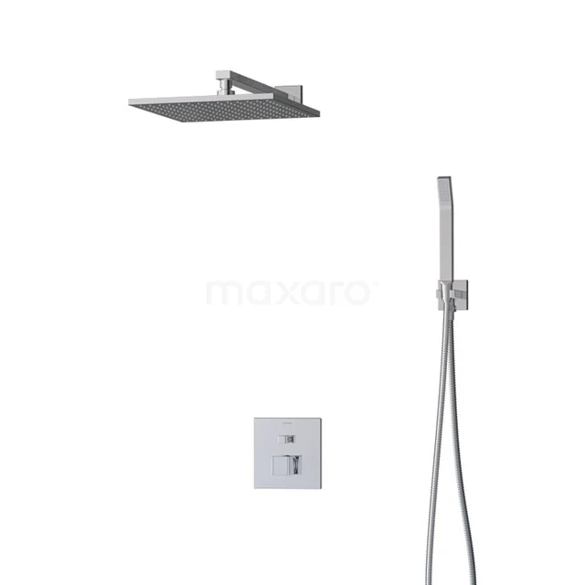Cubic Rain shower Built-in | Chrome 30 cm Rain shower Single lever BIC22-00402