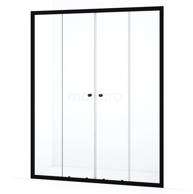 Ruby Allure Duschtür | 165 cm Matt Schwarz Klarglas Schiebetür S1680-1600M