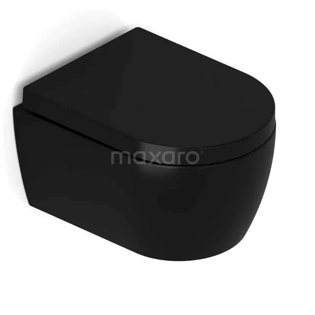 Wall-hung toilet Classico Flush surround Matte black Short projection toilet 300.0373MB