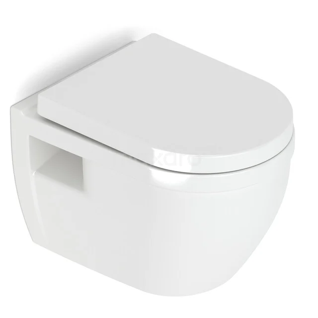 Wand-WC ohne Rand Sockel Weiß glänzend 300.0376