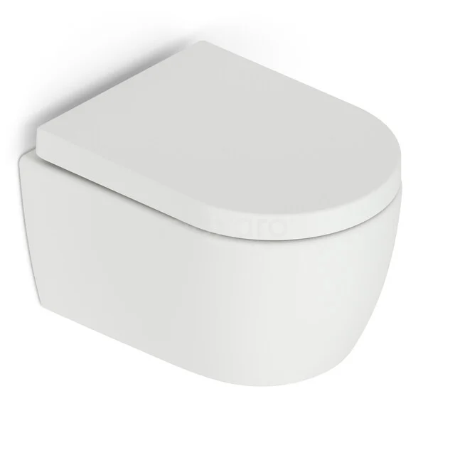 Hangend Verkort Toilet zonder Spoelrand Senza Mat wit  300.0383MW