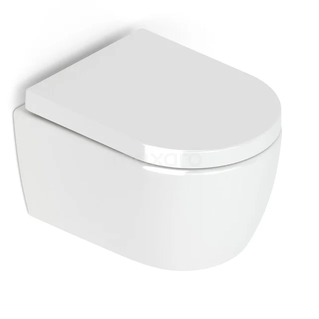 Hangend Verkort Toilet zonder Spoelrand Senza Glanzend wit  300.0383