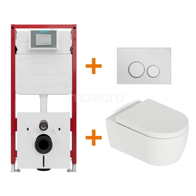 Toilet set Matte white with flush surround + Maxaro Flush concealed cisterns TOI1273 Toilet set Matte white with flush surround + Maxaro Flush concealed cisterns TOI1273