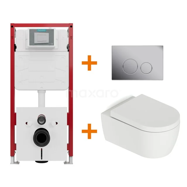 Toilet set Matte white with flush surround + Maxaro Flush concealed cisterns TOI1372