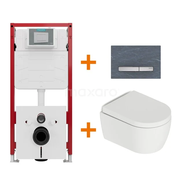 Toilet set Matte white with flush surround + Maxaro Flush concealed cisterns TOI1605